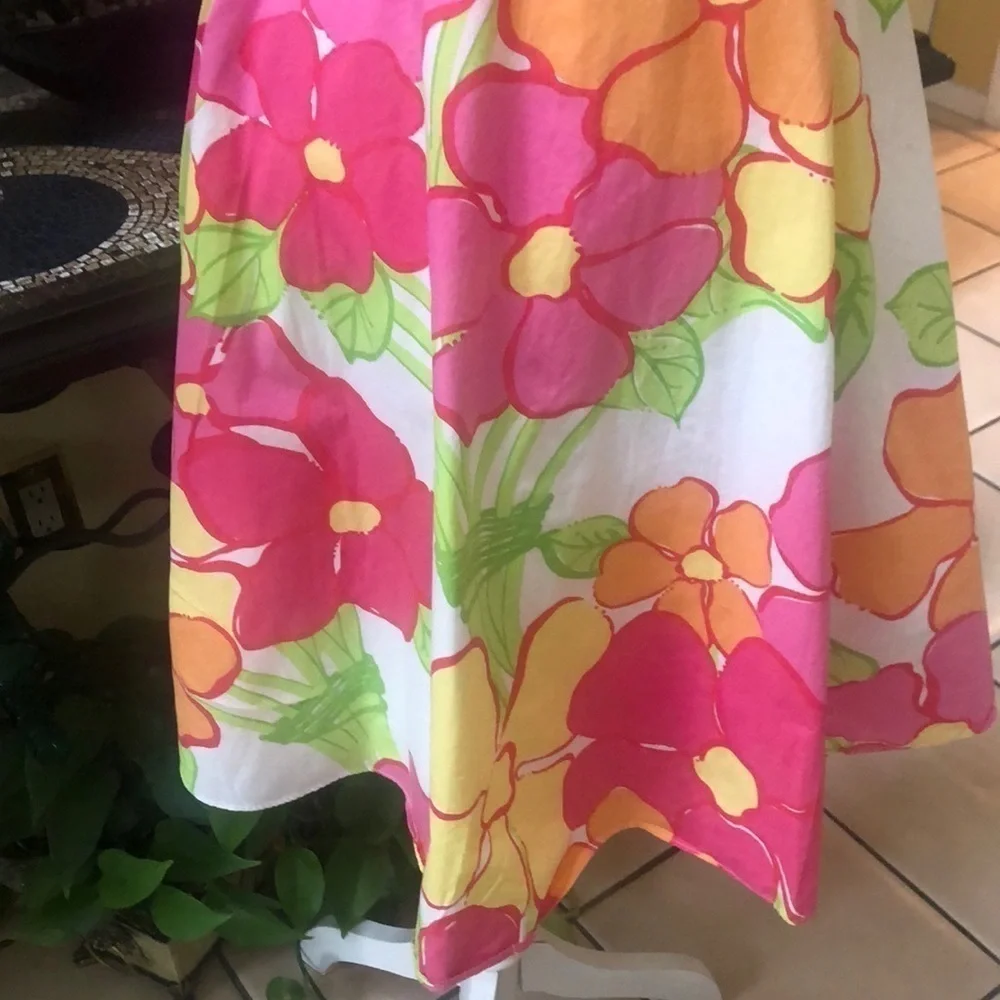 Lilly Pulitzer🚫SOLD🚫White Label Vintage Floral Midi Halter Tie A line Dress - Picture 13 of 15